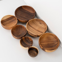 Bols de cuisine ronds en bois d'acacia vintage personnalisés et écologiques Guansen pour une utilisation en fête