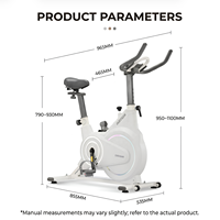 Bicicleta de Spinning Magnética Silenciosa, Bicicleta Estática Profesional para Ejercicio en Casa con Monitor de Ritmo Cardíaco