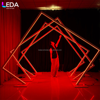 LEDA Red Carpet Walkway Arch Tunnel Wedding Events Party Stage Polygon LED Light Arch Door
