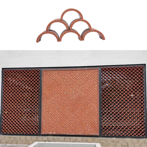 Blocs de terrasse en terre cuite perforés décoratifs demi-ronds pour mur d'accentuation 200*100mm - Product Image 5