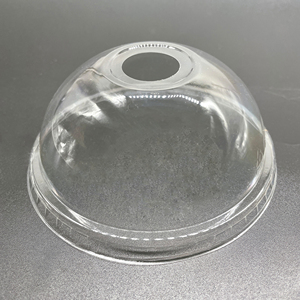 Couvercles de gobelets dôme en plastique PLA transparents biodégradables jetables de 96mm de qualité alimentaire pour jus de café boissons froides - Product Image 1