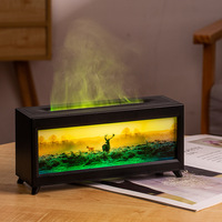 Diffuseur d'aromathérapie créatif à flamme 3D simulée, silencieux, 0,5 L, en résine, pour la maison, le bureau, utilisation sur le bureau, parfum automatique