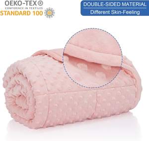 Couverture lestée pour enfants, petite fille, respectueuse de la peau, douce à pois en Minky, rose, 7 couches pour enfants, vente en gros - Product Image 4