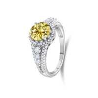Bague en Moissanite VVS D de 2 Carats de Luxe, Argent Sterling 925, Test Diamant Supérieur, Bijoux en Moissanite Colorée pour Femme – Meilleure Vente