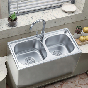<span class=keywords><strong>Lavello</strong></span> in acciaio inox a doppia parete con supporto fatto a mano <span class=keywords><strong>lavello</strong></span> <span class=keywords><strong>vasca</strong></span> da bagno con rubinetto a un foro non incluso - Product Image 3