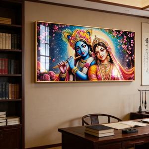 Peinture LED personnalisée pour salon, décoration intérieure, peinture murale en porcelaine de cristal islamique pour couple, lampe murale artistique DIY - Product Image 4