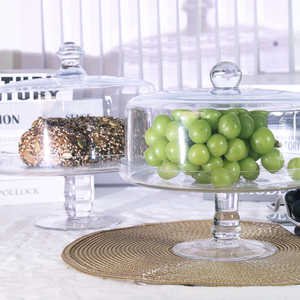 Vente en gros d'assiettes à collation écologiques personnalisées pour le thé de l'après-midi Couvercle en dôme pour gâteau <span class=keywords><strong>au</strong></span> <span class=keywords><strong>fromage</strong></span> en verre cristal transparent - Product Image 6