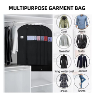 Fenêtre transparente Non-tissé pliable réutilisable robe sac à poussière étanche à l'humidité couverture pour costumes en cuir vêtements tissu