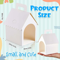 Boîtes de cadeaux pour fête de chiens, boîtes de friandises en forme de chenil blanc avec trous, pliables avec poignée pour chiot, adoption d'animaux, enfant
