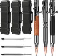 Stylos à bille en forme de balle, coffret cadeau, clip de fusil, stylo en laiton massif, recharges d'encre noire pour hommes, amoureux des armes, papa, mari, petit ami, cadeau de la Saint-Valentin
