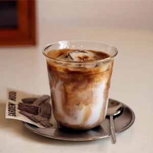 Transparent Glass Ice Cream <b>Cup</b> With Straw Single <b>Cup</b> For <b>Cold</b> Drinks Office Use Simple Design Solid Color Water <b>Cup</b> - Product Image 4