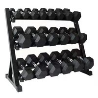 Ensemble d'haltères hexagonaux UNIQ de 5 kg 10kg avec logo personnalisé pour la maison équipement de fitness bon marché en caoutchouc sans poids livres