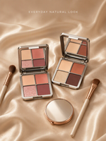 Palette de fards à paupières métalliques 4 teintes avec miroir intégré, maquillage pour les yeux chauds, mat et scintillant, haute pigmentation