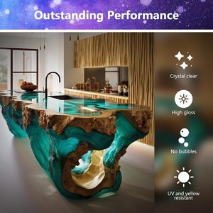 Lsy 2:1 7.5kg 3 UV kháng nhựa kit, bong bóng miễn phí & Pha Lê rõ ràng nhựa <span class=keywords><strong>Epoxy</strong></span> cho lớp phủ đúc bảng Top DIY Nhựa nghệ thuật - Product Image 3