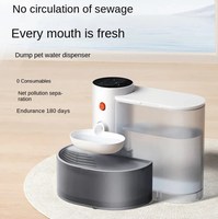 2000mAh Type d'inclinaison automatique fontaine d'eau pour chat fontaine d'eau pour animaux de compagnie Filtration automatique Circulation d'eau distributeur de chien
