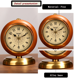 Reloj de Escritorio Redondo de Madera <span class=keywords><strong>Armen</strong></span> de Alta Calidad, Reloj de Mesa de Cuarzo Silencioso Vintage, Reloj de Mesa de Lujo, Adorno para Interiores del Hogar - Product Image 3