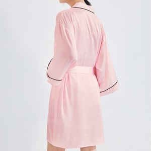 <strong>Women's</strong> Silk Satin Elegant Pajamas Set Breathable Quick <strong>Dry</strong> Three-piece Camisole <strong>Robe</strong> for Summer and Autumn - Product Image 2