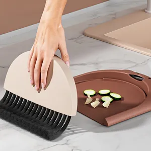 Ensemble balayette et pelle de bureau miniatures en silicone, motif dessin animé mignon, 1 pièce, pour nettoyage de clavier, coins de fenêtre et maison, nettoyage domestique miniaturisé - Product Image 5