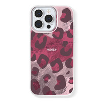 Coque de téléphone motif léopard rose émoussé amour pour Iphone 17 16 15 14 13 12 Pro Max mesures anti-chute tout compris coque dure PC