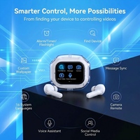 Audífonos Inalámbricos Inteligentes con Pantalla Táctil, Traductor IA, 164+ Idiomas, Auriculares Intrauditivos con Pantalla Digital, Resistentes al Agua IPX5