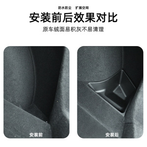 Tesla <b>Trunk</b> Organizer Side <b>Storage</b> <b>Box</b> 30L Waterproof Genuine Leather Car Organizer For Model 3 Tailgate - Product Image 4
