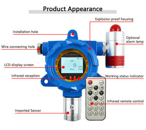 ATEX onayı sabit klor Cl2 gaz dedektör sensörü monitör alarmı 4-20mA RS485 iki çıkış - Product Image 2