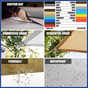 <span class=keywords><strong>Voile</strong></span> d'<span class=keywords><strong>ombrage</strong></span> tissée personnalisée en HDPE résistant aux UV et imperméable pour jardin et terrasse extérieurs - Product Image 5