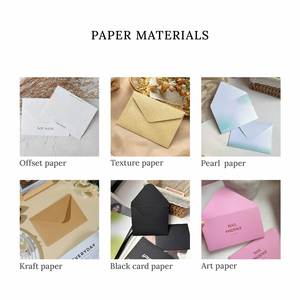 Ensemble de portefeuilles rétro OEM, enveloppe personnalisée, invitation publicitaire, carte de vœux en matériau recyclé avec enveloppe - Product Image 5