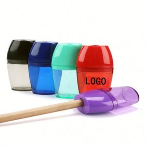 Taille-crayon portable en plastique avec couvercle, couleurs assorties, logo personnalisé, pour enfants, promotionnel, artistes, salle de classe, école, bureau, cadeau - Product Image 1