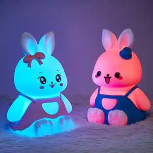 Cartoon Rabbit Silicone LED Night <strong>Light</strong> USB Rechargeable <strong>Light</strong> Bedroom Decoration <strong>Light</strong> Children's Sleep Training Night Lamp - Product Image 5