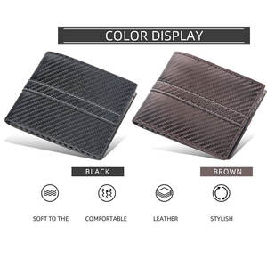 Porte-cartes de haute qualité de couleur unie, portefeuille fait main pour hommes, portefeuille court en cuir véritable à motif rayé 100% - Product Image 4