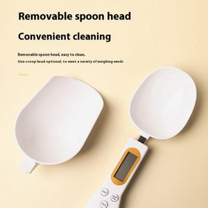 เครื่องชั่งดิจิตอลแบบช้อนขนาดเล็ก 0.1 กรัม ชาร์จผ่าน USB ทำจากพลาสติก สำหรับชั่งอาหารเด็ก/อาหารสัตว์เลี้ยง แมว/สุนัข ใช้ในครัวสำหรับทำขนมและชั่งอาหาร - Product Image 4