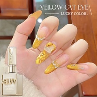 XEIJAYI Nouveau Vernis à Ongles Gel UV Effet Œil de Chat à Poudre Magnétique Haute Densité Longue Durée Doré Scintillant pour Usage Professionnel en Salon