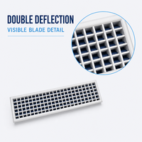 Diffuseur d'air double déflection linéaire pour plafond/mur, en aluminium et plastique ABS, à économie d'énergie, réglable pour CVC
