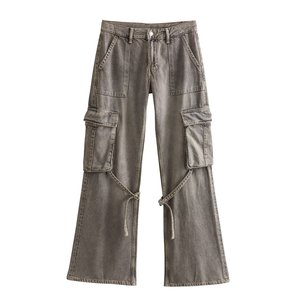 Nouvel Arrivage en Gros : Jean Femme Taille Mi-Haute Coupe Slim avec Poches, Style Tenue de Travail Tendance - Product Image 4