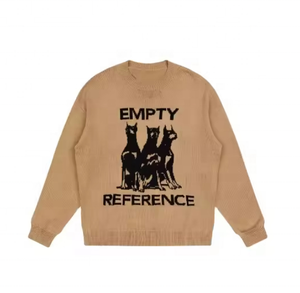 Benutzer definiertes Logo Baumwoll strickwaren Brauner <span class=keywords><strong>Dobermann</strong></span> Jacquard Strick <span class=keywords><strong>pullover</strong></span> Rundhals ausschnitt Lässiger Strick <span class=keywords><strong>pullover</strong></span> für Herren - Product Image 1