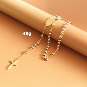 ร้อนขายสแตนเลสลูกปัดสร้อยคอเครื่องประดับทางศาสนาโซ่ยาว - Product Image 3