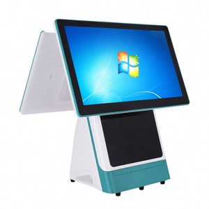 Windows Dual Screen Customized Size POS Terminal <b>Printer</b> 80mm QR <b>Scanner</b> All in One Pos System Payment Kiosk Cash Register - Product Image 1