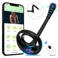Vibrador de anillo de pene con Control remoto por aplicación, masajeador de próstata masculino, retardante de eyaculación, anillo para pene, tapón Anal, juguete sexual para hombres y adultos