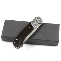 Couteau pliant multi-outils de plein air de haute qualité, couteau de poche de survie de chasse avec manche en bois pour Collection