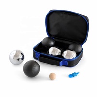 Jeu de Boules de Pétanque 6 Boules 73mm Acier Noir et Argent avec Sac de Transport Jeu de Jardin Extérieur