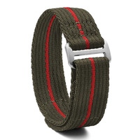 Accessoires de montre, bande de montre en nylon souple, bracelet en acier inoxydable, style militaire, bracelet de montre