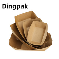 Plateau chauffe-plats jetable Dingpak, boîte à lunch en papier kraft, plateau en papier pour hamburgers, gâteaux, pizzas
