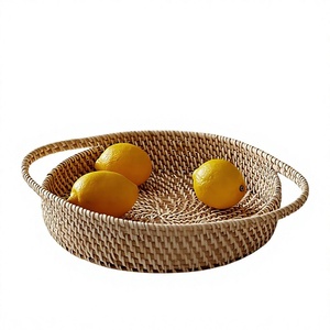 Panier de rangement en rotin naturel avec couvercle, fait main, organisateur pour la maison, la cuisine, la salle de bain, la chambre, solution de rangement décorative - Product Image 6