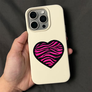 Appliques thermocollantes en chenille <span class=keywords><strong>à</strong></span> imprimé zèbre pailleté, motifs Cœur, Éclair, Étoile, style Preppy Varsity pour vestes, pulls et sacs - Product Image 3