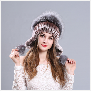 Automne hiver femmes nouveau chapeau de fourrure de lapin Rex naturel épaissi chapeau de feutre de fourrure de lapin - Product Image 5