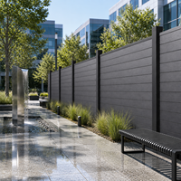 Panneaux de clôture en composite WPC standard UE/Royaume-Uni, cadre en aluminium, grain de bois, pour jardin extérieur, 6 pieds