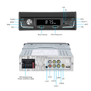 Podofo – lecteur MP5 de voiture à écran tactile rétractable HD, sans fil, Carplay, Android, <span class=keywords><strong>autoradio</strong></span>, BT, EQ, FM, AM, RDS +, télécommande, 1din, 7 pouces - Product Image 5