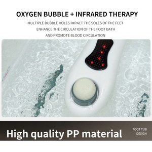อ่างแช่เท้าพร้อมฟองสบู่เพิ่มความสดชื่น ป้องกันน้ำกระเด็น เครื่องนวดเท้าแบบลูกกลิ้งพร้อมระบบทำความร้อน ผลิตภัณฑ์สำหรับการนวดเท้า - Product Image 5