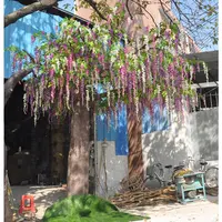 Rue aménagement paysager décoration extérieure de mariage ornemental Grand artificiel fleur de glycine fleur arbre plante